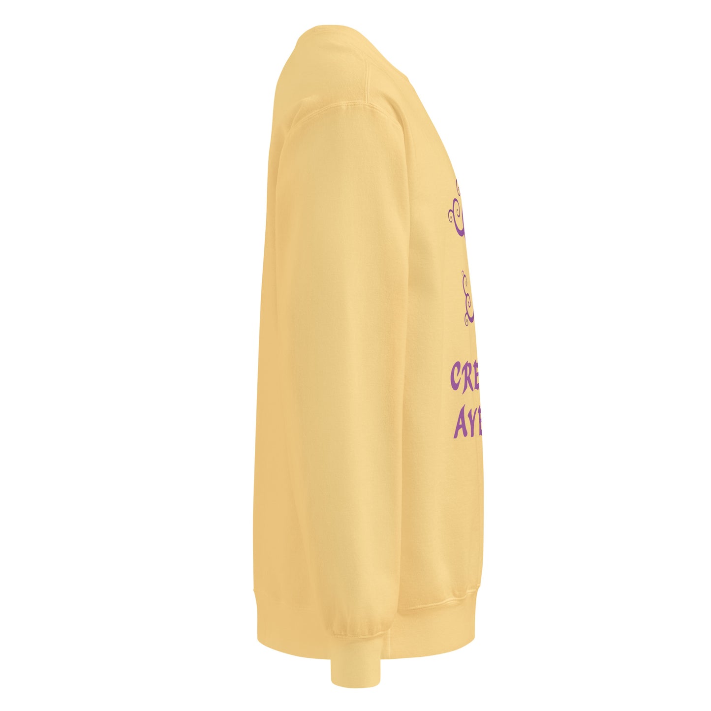 Unisex garment dyed white sweatshirt for fall   - Creative Ayeesha