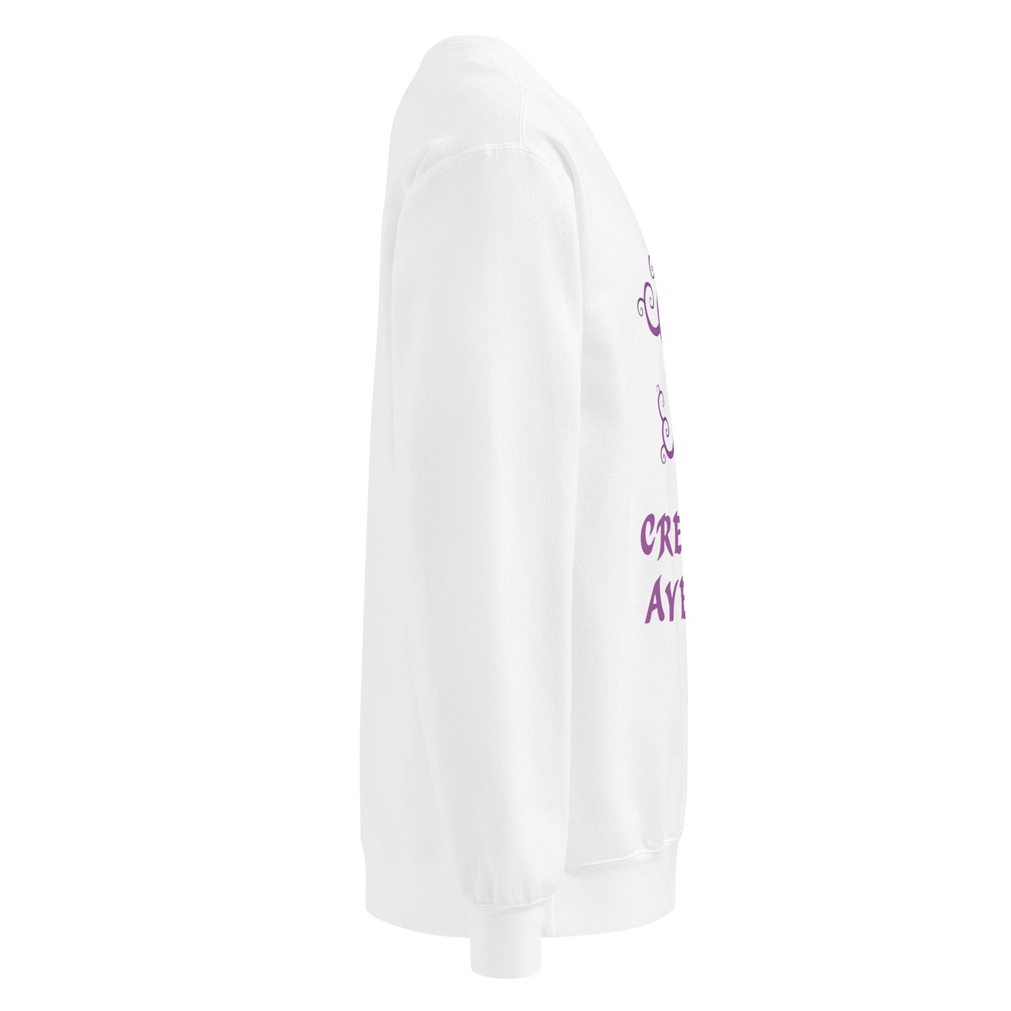 Unisex garment dyed white sweatshirt for fall  - Creative Ayeesha